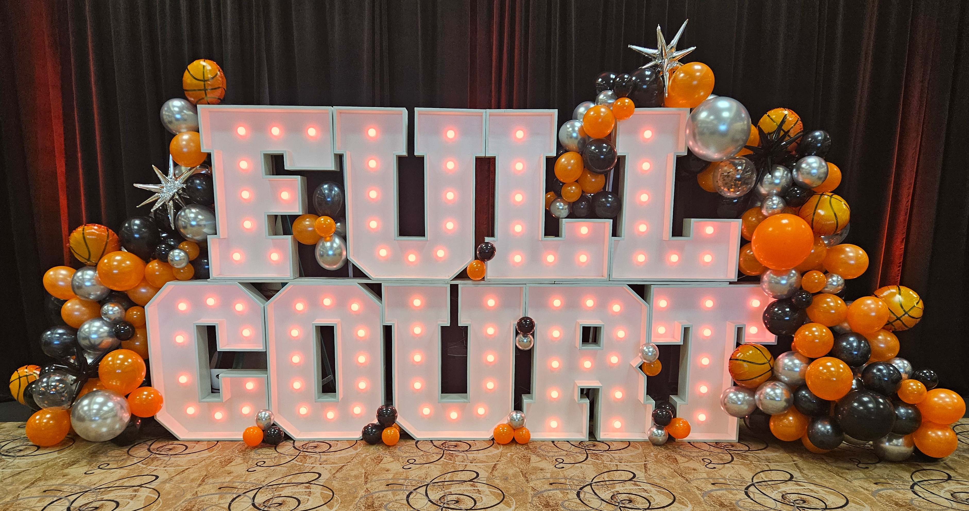 Marquee letters + balloon decor